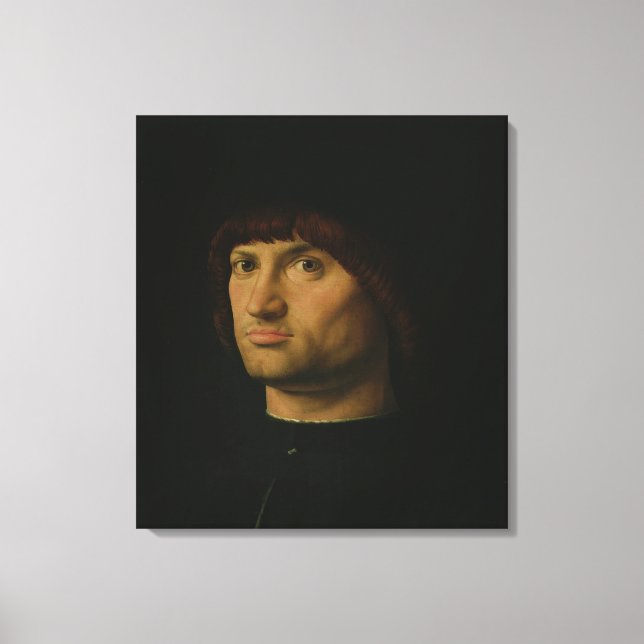 Portrait of a Man, or The Condottiere, 1475 (oil o Canvas Print (Front)