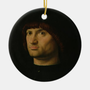 Portrait of a Man, or The Condottiere, 1475 (oil o Ceramic Ornament
