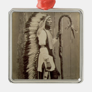Portrait of a Native American from 'Buffalo Bill's Metal Ornament