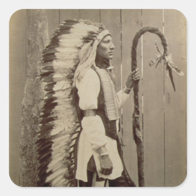 Portrait of a Native American from 'Buffalo Bill's Square Sticker (Front)