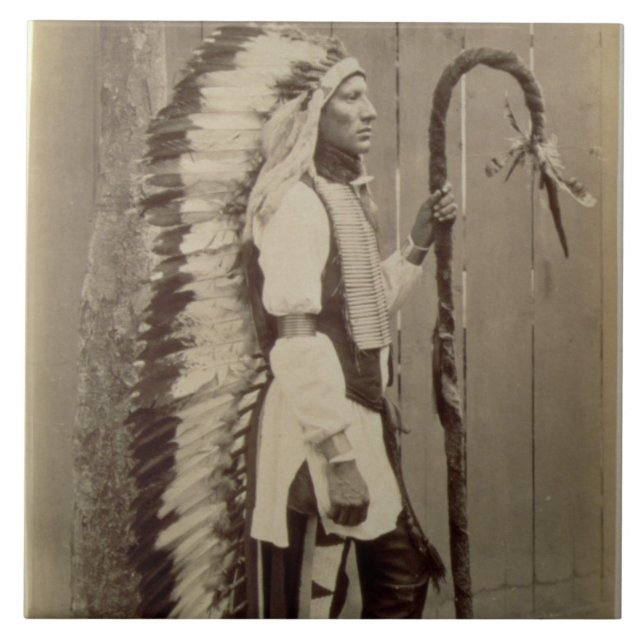 Portrait of a Native American from 'Buffalo Bill's Tile (Front)