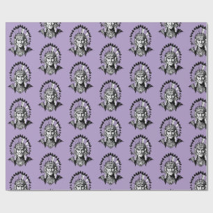 Portrait of a Native American old Chief Wrapping Paper