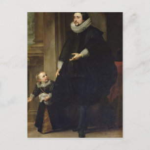 Portrait of a Nobleman and his Child Postcard