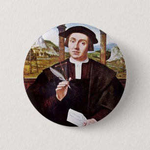 Portrait Of A Notary By Quentin Massys 2 Inch Round Button
