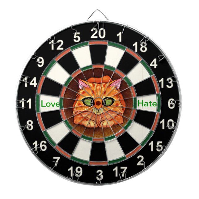 Portrait of a orange cat dartboard (Front)