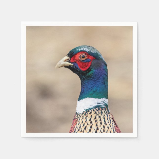 Portrait of a pheasant napkin (Front)