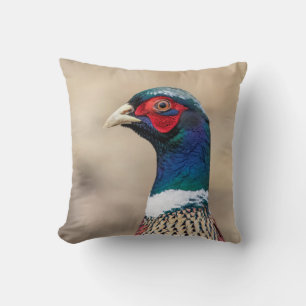 Portrait of a pheasant throw pillow