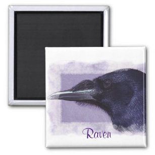 Portrait of a Raven Corvid-lovers Art Design Magnet
