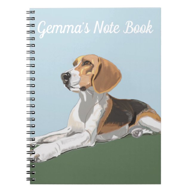 Portrait of a Reclining Beagle Notebook (Front)