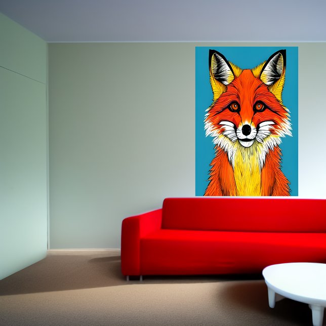 Portrait of a red fox | AI Art  Poster (Creator Uploaded)