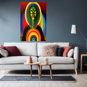 Portrait of a robot alien   AI Art Poster