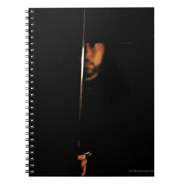 Portrait of a Samurai warrior holding a sword 4 Notebook (Front)