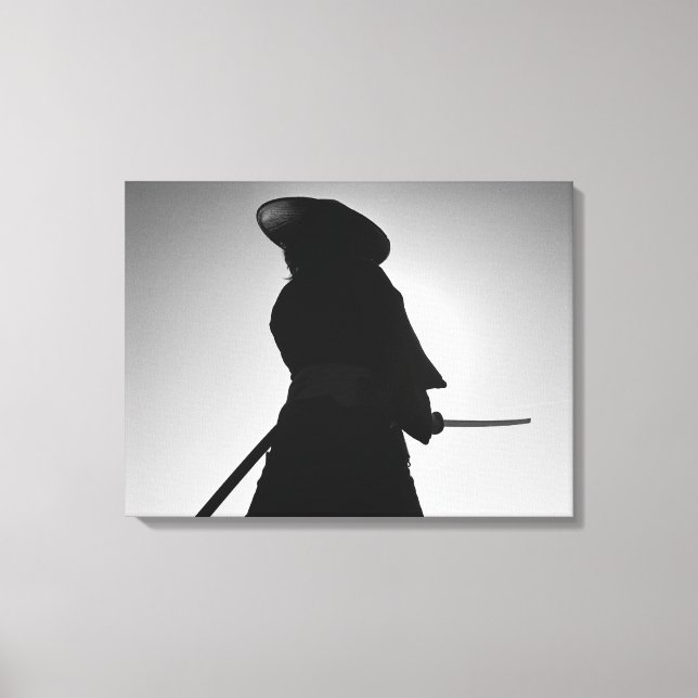 Portrait of a Samurai warrior holding a sword Canvas Print (Front)