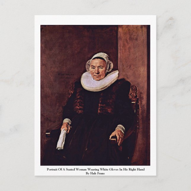 Portrait Of A Seated Woman Wearing White Gloves Postcard (Front)