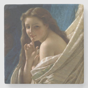 Portrait of a Seductive Young Beauty Stone Coaster