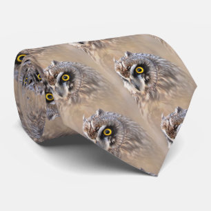 Portrait of a Short-Eared Owl Tie