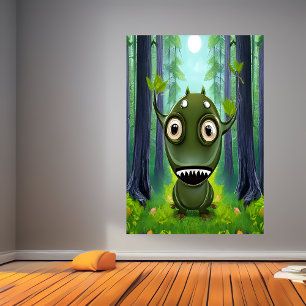 Portrait of a small fantasy beast   AI Art Poster