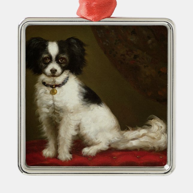 Portrait of a Spaniel Metal Ornament (Front)