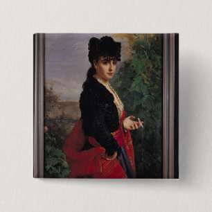 Portrait of a Spanish Woman 2 Inch Square Button