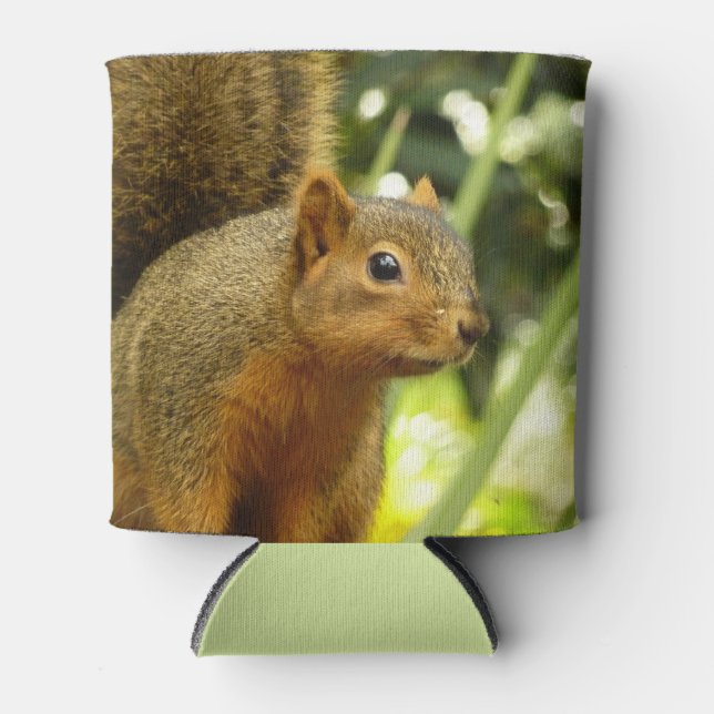 Portrait of a Squirrel Nature Animal Photography Can Cooler (Front)