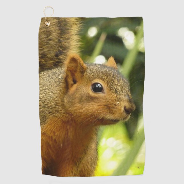 Portrait of a Squirrel Nature Animal Photography Golf Towel (Front)