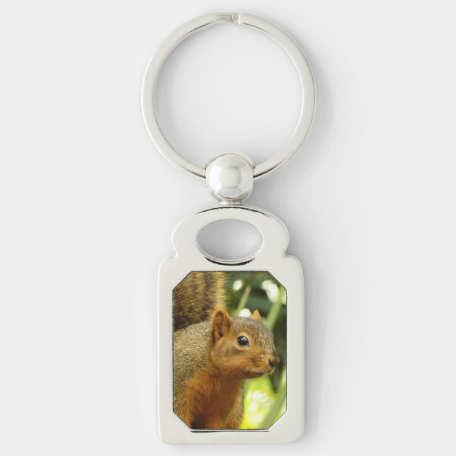 Portrait of a Squirrel Nature Animal Photography Keychain (Front)