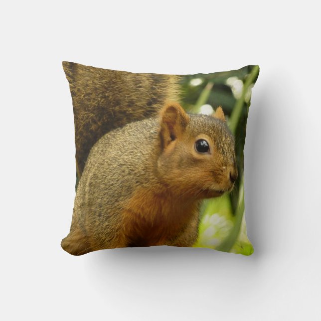 Portrait of a Squirrel Nature Animal Photography Throw Pillow (Front)
