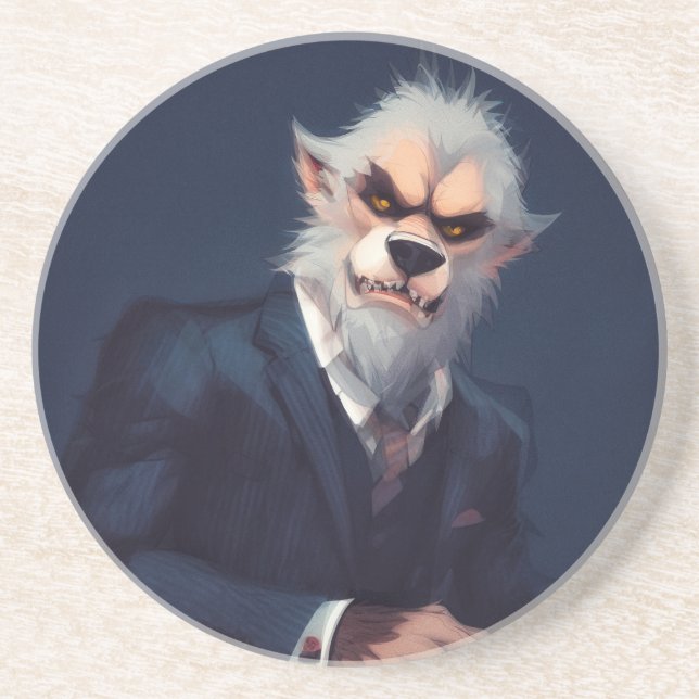 Portrait of a Werewolf in a Suit Coaster (Front)