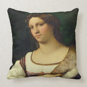 Portrait of a Woman, 1512 (oil on canvas) Throw Pillow