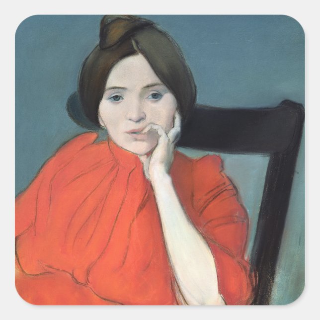 Portrait of a Woman, 1890 Square Sticker (Front)