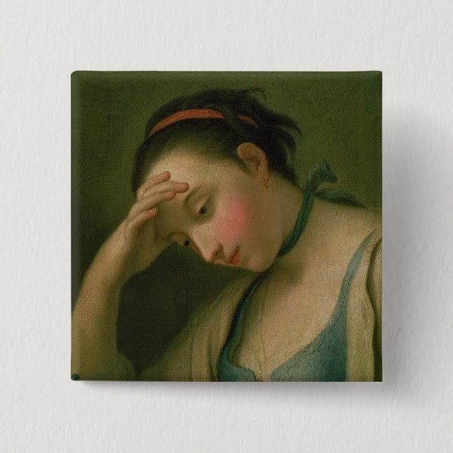 Portrait of a Woman 2 2 Inch Square Button (Front)