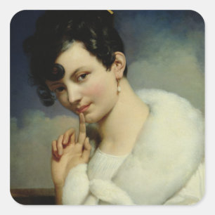 Portrait of a Woman 3 Square Sticker