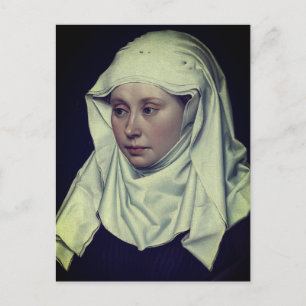 Portrait of a Woman - by Robert Campin (c. 1435) Postcard