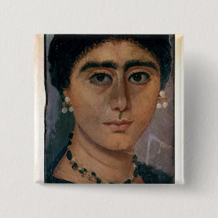 Portrait of a woman, from Fayum, 1st-4th century 2 Inch Square Button