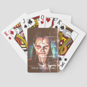 Portrait of a woman. playing cards