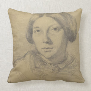 Portrait of a woman, possibly George Sand (1804-76 Throw Pillow