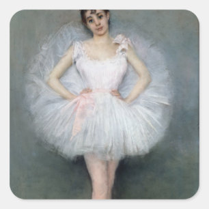 Portrait of a Young Ballerina Square Sticker