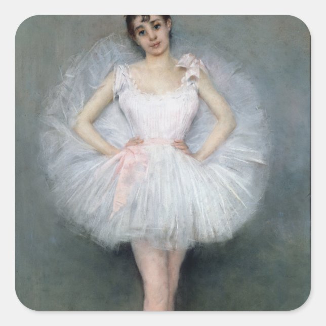 Portrait of a Young Ballerina Square Sticker (Front)