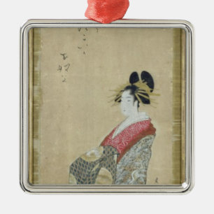 Portrait of a young courtesan metal ornament