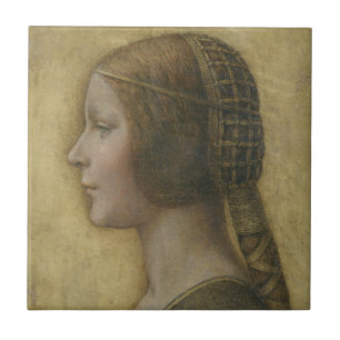 Portrait of a Young Fiancee by Leonardo da Vinci Tile