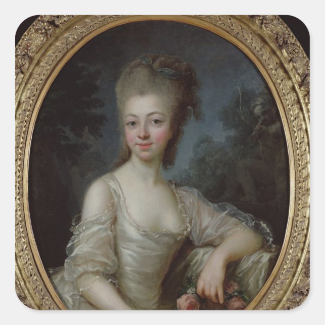 Portrait of a Young Girl, 1775 Square Sticker (Front)