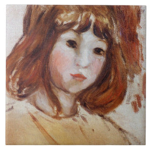 Portrait of a Young Girl (by Berthe Morisot) Tile