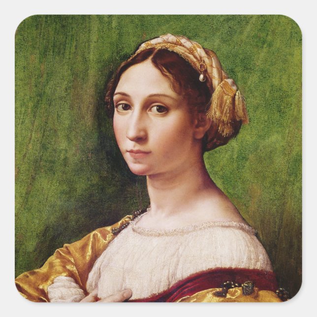 Portrait of a Young Girl Square Sticker (Front)