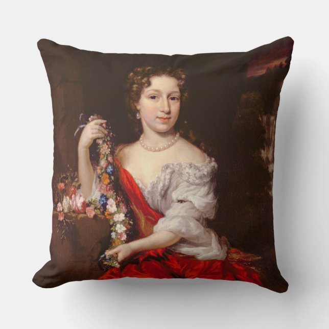 Portrait of a Young Lady (oil on canvas) Throw Pillow (Front)