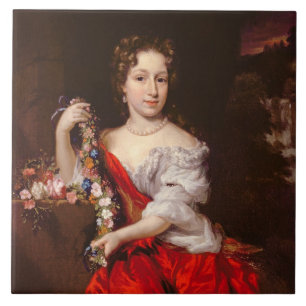 Portrait of a Young Lady (oil on canvas) Tile