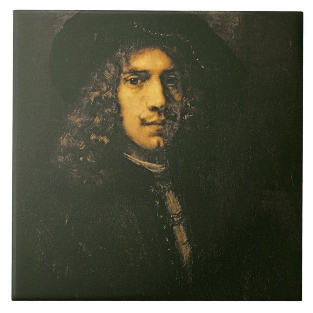Portrait of a Young Man, 1658 (oil on canvas) Tile (Front)
