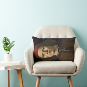 Portrait of a Young Man (by Sandro Botticelli) Lumbar Pillow
