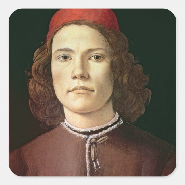 Portrait of a Young Man, c.1480-85 Square Sticker (Front)