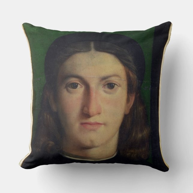 Portrait of a Young Man, c.1505 (oil on panel) Throw Pillow (Front)