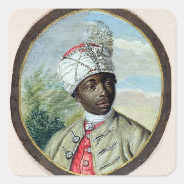 Portrait of a Young Man (w/c and bodycolour on vel Square Sticker (Front)